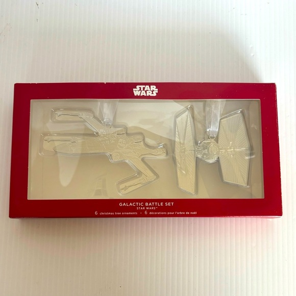 Hallmark 2020 Star Wars Galactic Battle Set Of 6 Ornaments X-WingTie Fighter NIB - Picture 1 of 13